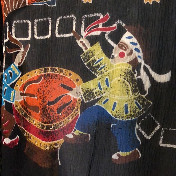 CHICOS size 2  Medium SILK Fun Asian Print Eastern Vibe Graphic Print $109 NEW - Picture 10 of 16